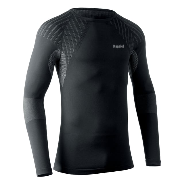 CAMISETA TÉRMICA NEGRA/GRIS MANGA LARGA ELÁSTICA TALLA XL-2XL KAPRIOL 31901
