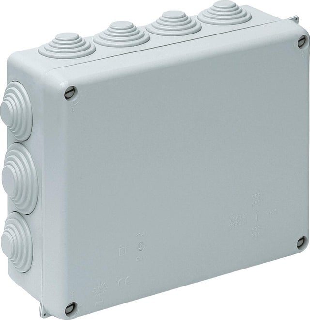 CAJA DE REGISTRO ELÉCTRICO ESTANCA 220X170X80MM PARA SUPERFICIE DE EXTERIOR CON TAPA DE TORNILLO