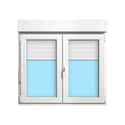 VENTANA PVC OSCILOBATIENTE CON PERSIANA BLANCA 120X125CM - 1