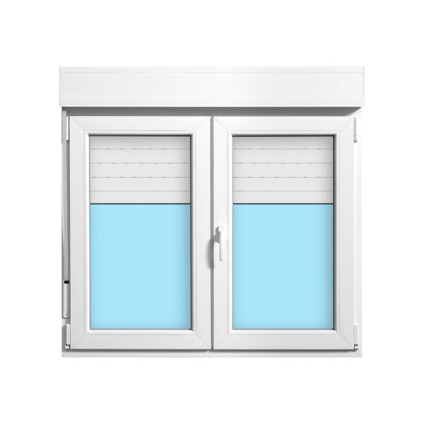 VENTANA PVC OSCILOBATIENTE CON PERSIANA BLANCA 120X115CM