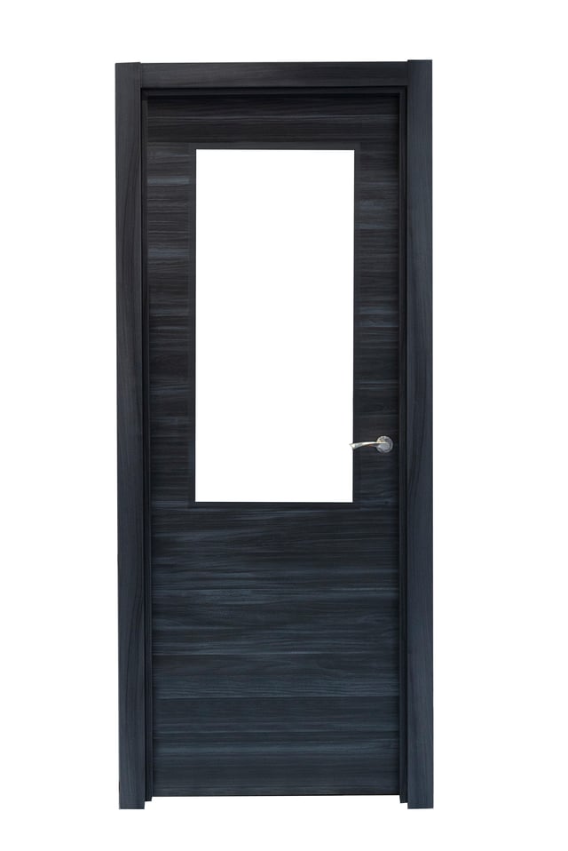 PUERTA ABATIBLE EN BLOCK MELAMINA NEGRA 82,5CM DERECHA