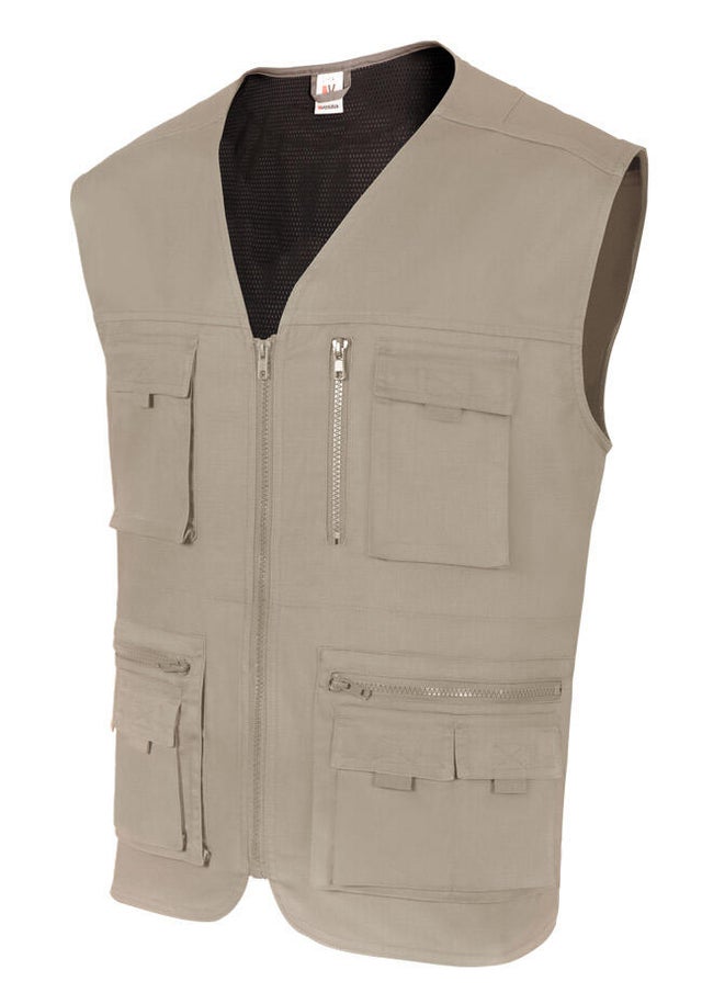 CHALECO MULTIBOLSILLOS BEIG TALLA XL VELILLA 105901