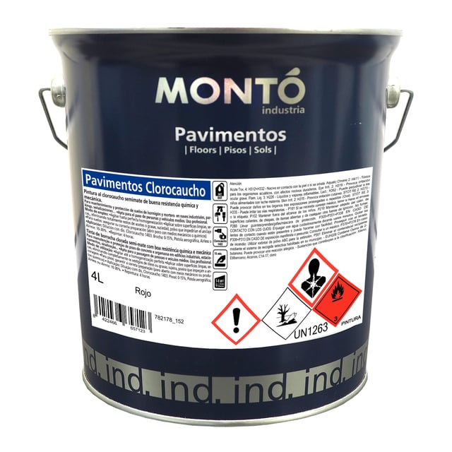 PINTURA SUELOS CLOROCAUCHO 4L ROJO