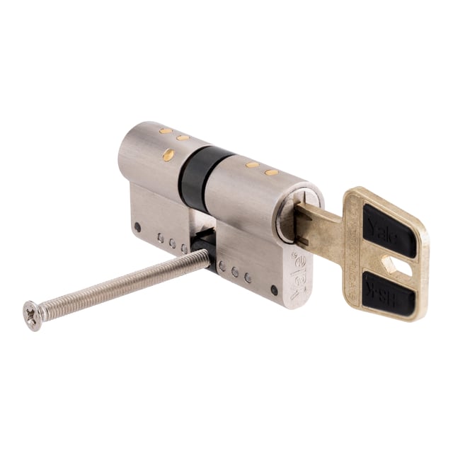 CILINDRO ALTA SEGURIDAD ANTIROTURA Y ANTIBUMPING 40 X 40  MM.  NIQUEL HSK YALE