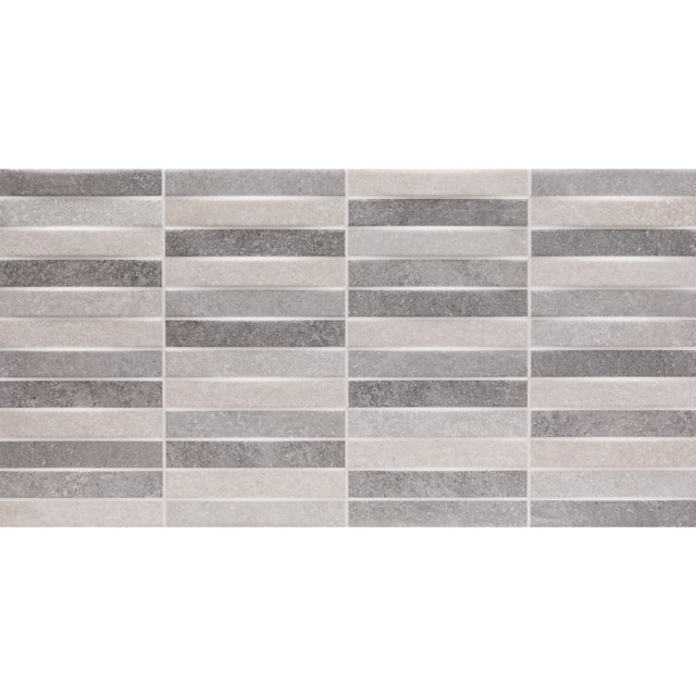 AZULEJO PASTA BLANCA 25X50CM. MUSEUM GRIS MIX
