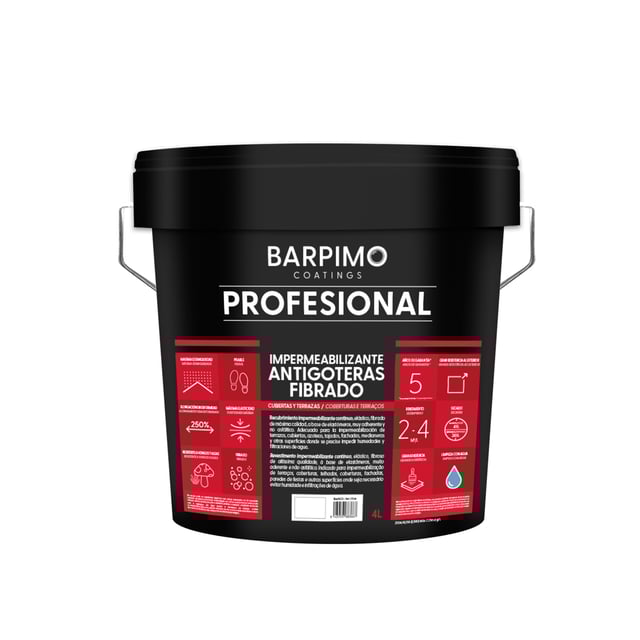 IMPERMEABILIZANTE CAUCHO FIBRADO PROFESIONAL 4L GRIS