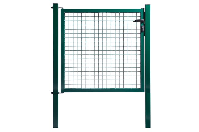 PUERTA METÁLICA POSTE CUADRADO VERDE 1X1 M MALLA 50X50 MM - 1