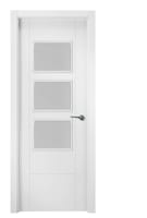 PUERTA INTERIOR EN BLOCK LACADA BLANCA VT6 VIDRIADA 80,5 CM IZQUIERDA - 1