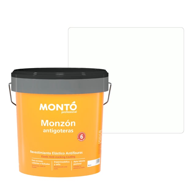 IMPERMEABILIZANTE CAUCHO MONZON 4L BLANCO