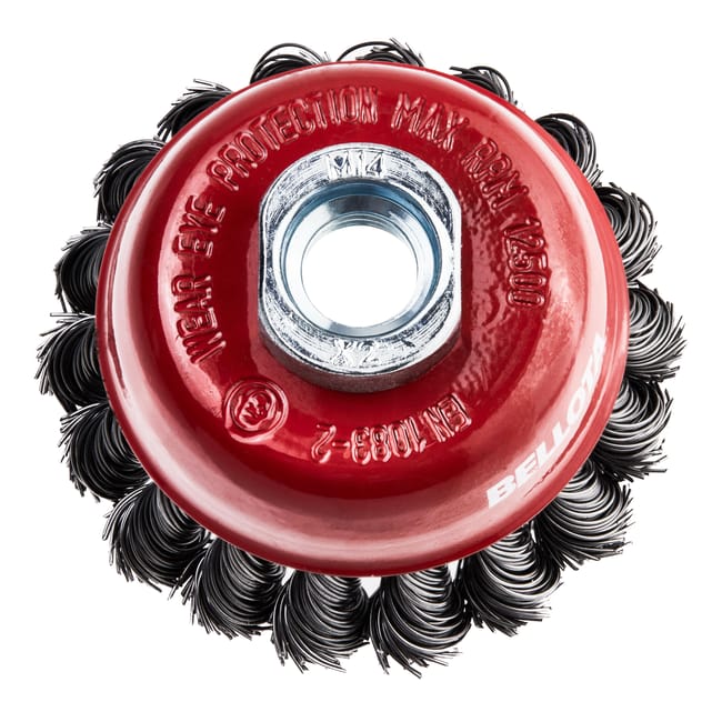 CEPILLO TAZA DE ACERO TRENZADO PARA AMOLADORA 65MM BELLOTA - 1