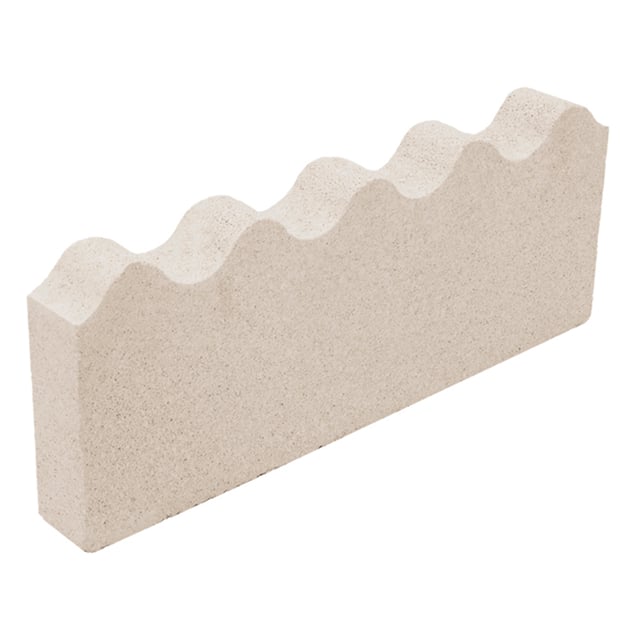 BORDILLO DE HORMIGÓN ONDULADO BLANCO 50X20X6CM