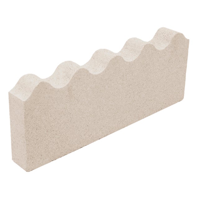 BORDILLO DE HORMIGÓN ONDULADO BLANCO 50X20X6 CM