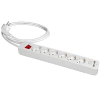 BASE MULTIPLE 6 TOMAS+2 USB CON CABLE 3X1.5MM2 2 METROS - 1