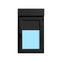 VENTANA PVC OSCILOBATIENTE CON PERSIANA GRIS GRAFITO 70X118CM - 1