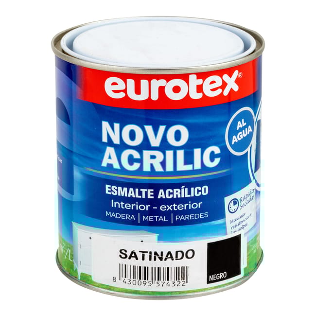 ESMALTE ACRÍLICO SATINADO NOVOACRILIC 750ML NEGRO - 1