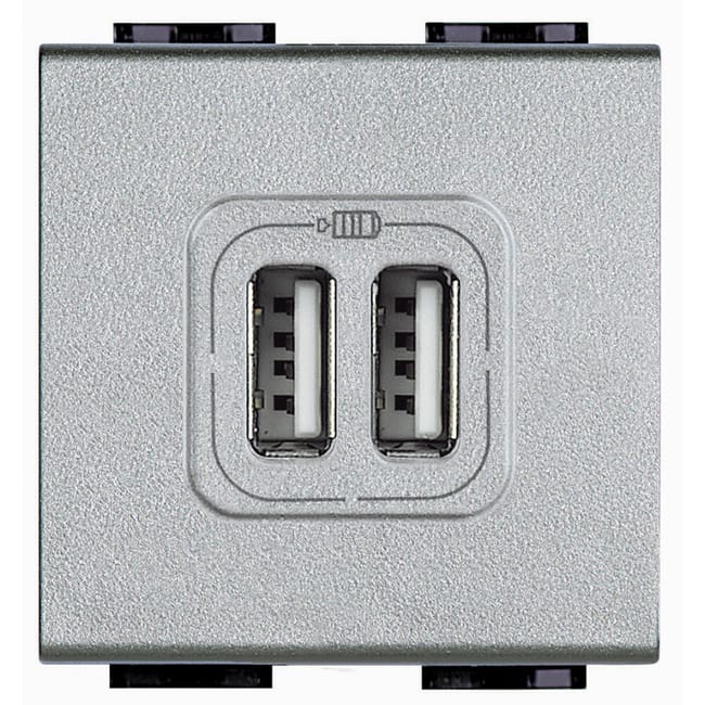 TOMA USB DOBLE SERIE LIVING ALUMINIO - 1