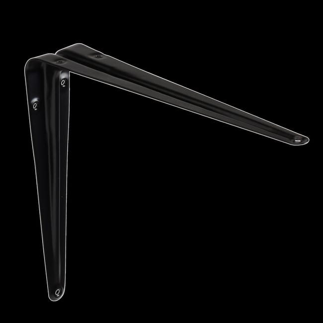 ESCUADRA PALOMILLA CON NERVIO NEGRA 200 X 250 MM - 1