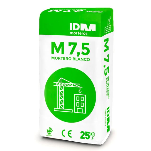 MORTERO SECO BLANCO M7,5 IDM 25 KG