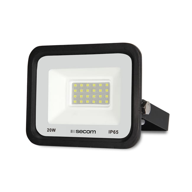 PROYECTOR LED 20W LUZ FRIA IP65 NEGRO SECOM - 1