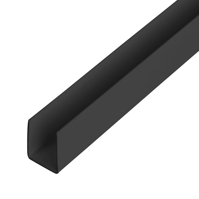 PERFIL U PVC NEGRO 21X10X1MM 2,6M
