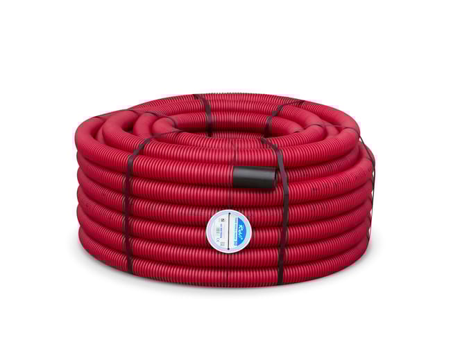TUBO CORRUGADO DOBLE CAPA ROJO 50MM 50M - 1