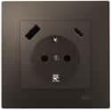SCHUKO CON USB SERIE VIVA NEGRO - 1