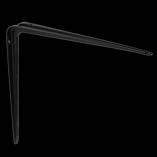 ESCUADRA PALOMILLA CON NERVIO NEGRA 400 X 450  MM - 1