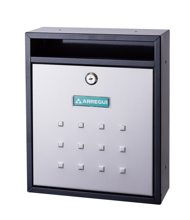 BUZON COMUNIDAD VERTICAL MIRA NEGRO   INOX ARREGUI