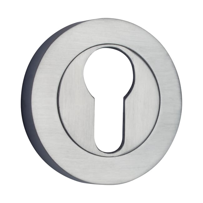 ESCUDO BOCALLAVE REDONDO LATON CROMO SATINADO - 1