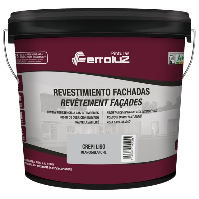 REVESTIMIENTO FACHADA MATE LISO 15L BLANCO