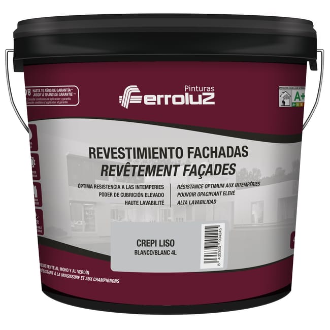 REVESTIMIENTO FACHADA MATE LISO 4L BLANCO - 1