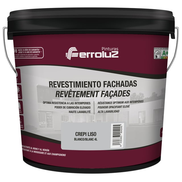 REVESTIMIENTO FACHADA MATE LISO 4L BLANCO