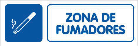 SEÑAL ADHESIVA ZONA FUMADORES 1UD
