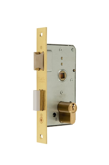 CERRADURA EMBUTIR PUERTA DE MADERA 45  MM. 1501 LATONADA MCM - 1