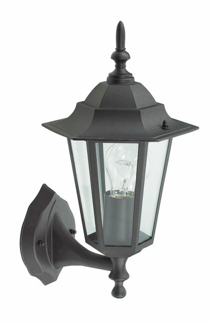 APLIQUE DE PARED EXTERIOR NEGRO 60W ASCENDENTE SERIE TRADICIONAL VALENCIA - 1