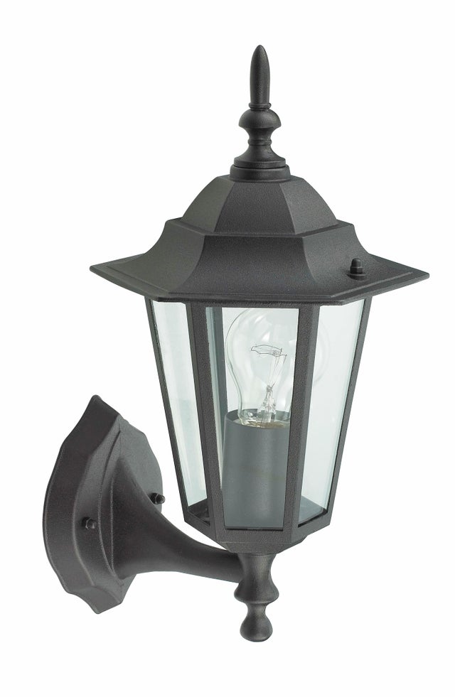 APLIQUE DE PARED EXTERIOR NEGRO 60W ASCENDENTE SERIE TRADICIONAL VALENCIA