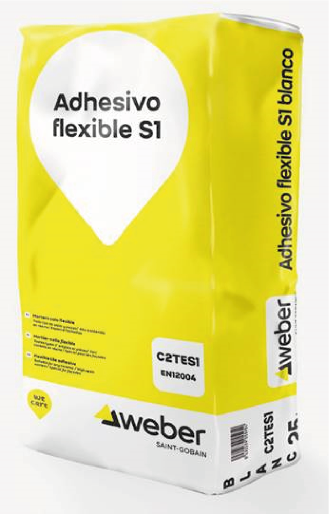 CEMENTO COLA FLEX S1 WEBER 25KG BLANCO