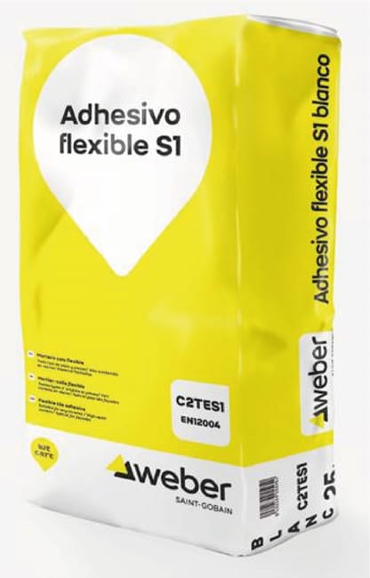 CEMENTO COLA FLEX S1 WEBER 25KG BLANCO - 1