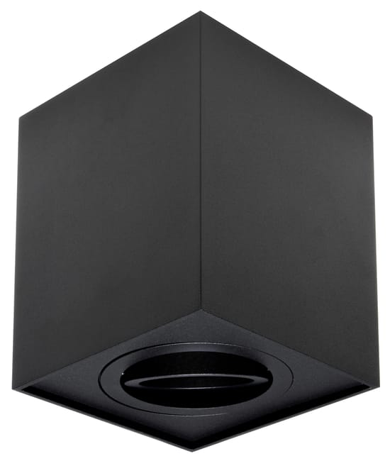 ARO DE SUPERFICIE ALTO CUADRADO BASCULANTE NEGRO GU10 - 1