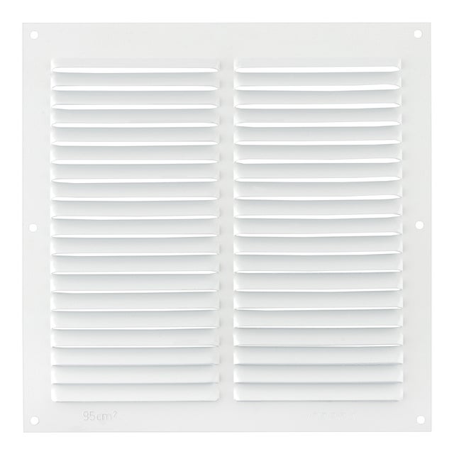 REJILLA DE VENTILACION SOBREPONER ALUMINIO BLANCO 20 X 20 CM ESPESOR 0.6  MM