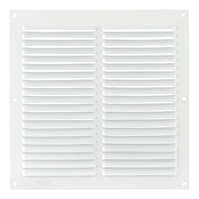 REJILLA DE VENTILACION SOBREPONER ALUMINIO BLANCO 20 X 20 CM ESPESOR 0.6  MM