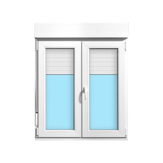 VENTANA PVC OSCILOBATIENTE CON PERSIANA BLANCA 100X125CM