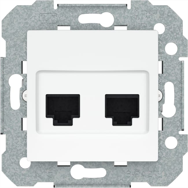 TOMA DATOS DOBLE RJ45 CAT 6 VIVA BCO - 1