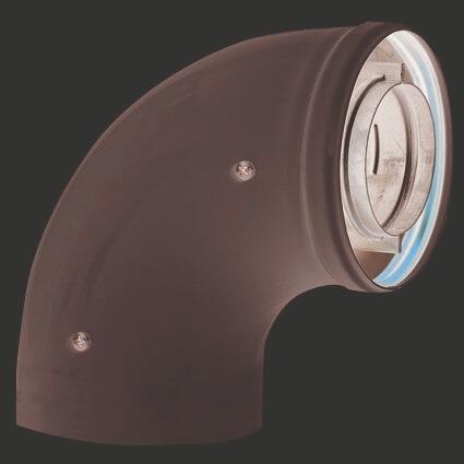 CODO 90º BAJO NOX Ø60/100mm MACHO-HEMBRA