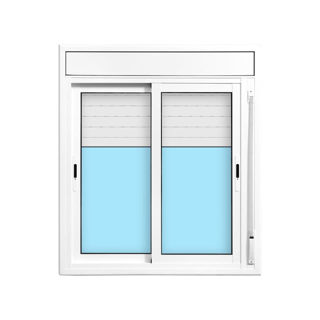VENTANA ALUMINIO CORREDERA CON PERSIANA BLANCA 100X115CM