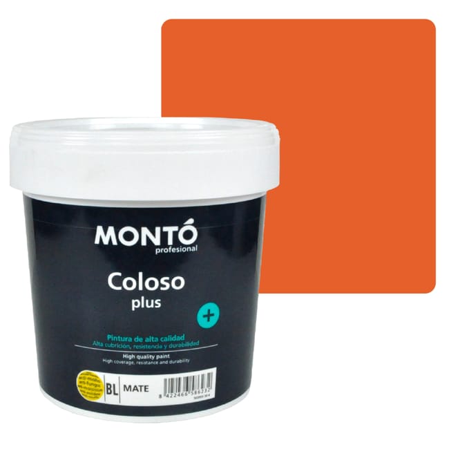 PINTURA PLASTICA NARANJA MATE 2,5L COLOSO - 1