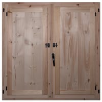 VENTANA DE MADERA CON POSTIGO 120X120CM - 1