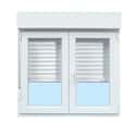 VENTANA PVC OSCILOBATIENTE CON PERSIANA BLANCA 100X115CM - 1