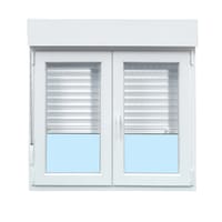 VENTANA PVC OSCILOBATIENTE CON PERSIANA BLANCA 100X115CM - 1