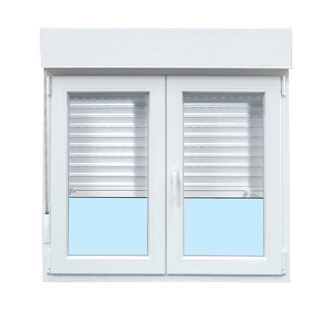 VENTANA PVC OSCILOBATIENTE CON PERSIANA BLANCA 100X115CM - 1